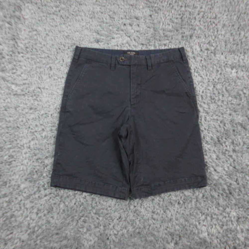 Ted Baker Shorts Mens 28 Blue Chino Flat Front Stretch Casual Summer 29x5*